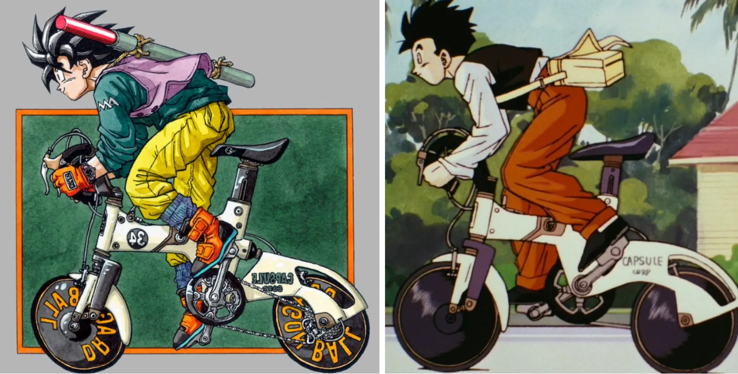Figuras de Banpresto. Goku y Ghoan montando en biciclata