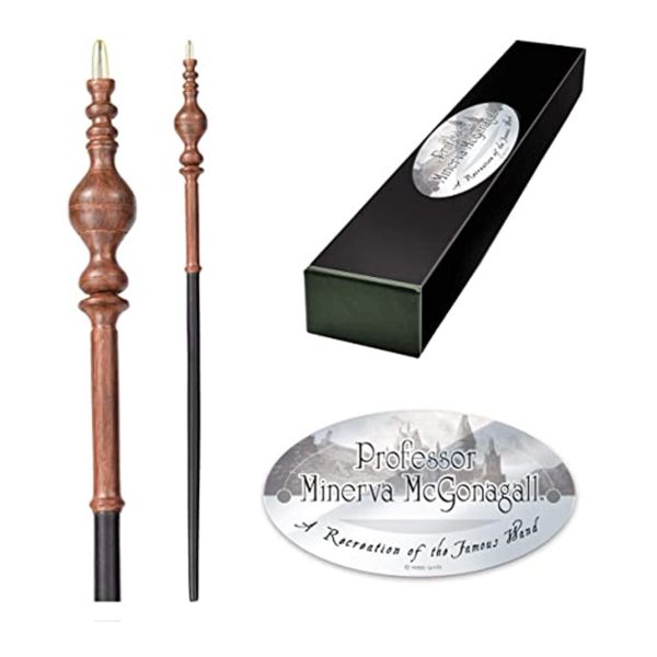 REPLICA THE NOBLE COLLECTION HARRY POTTER MINERVA MCGONAGALL VARITA CON CAJA Y PLACA DE IDENTIFICACION - Imagen 2