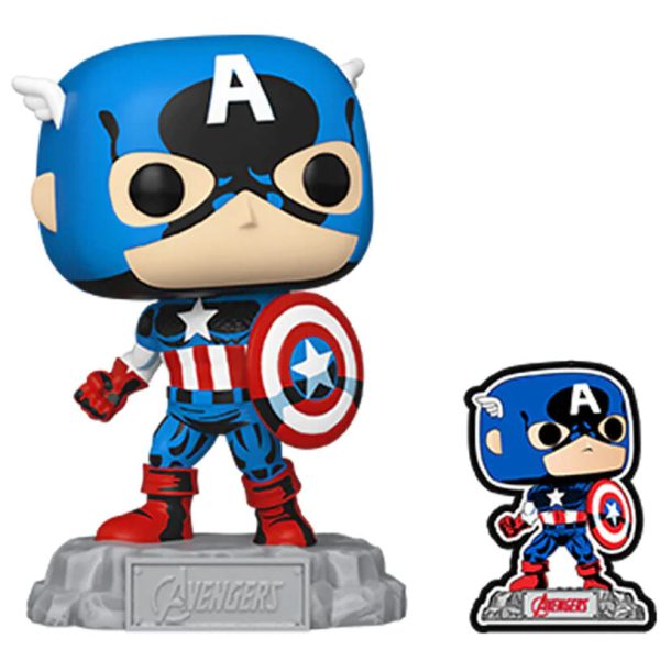 Figura exclusiva de Captain America de Los Vengadores de Marvel en formato POP - Imagen 2
