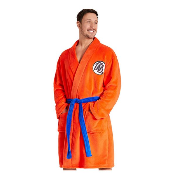 Albornoz con diseño Dragon Ball kanji Go en color naranja - ¡Ideal para los fans!