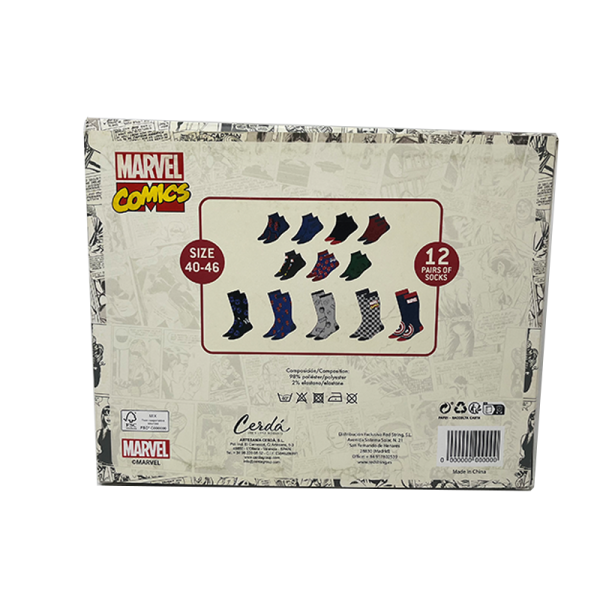 Caja de regalo con 12 pares de calcetines de Marvel en talla 40/46 - Imagen 2