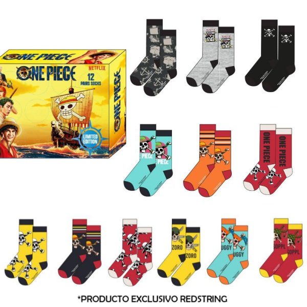 Caja regalo con 12 pares de calcetines One Piece en talla 41/46 - Imagen 3