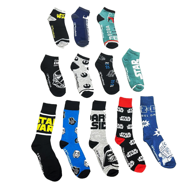 Pack regalo de 12 pares de calcetines de Star Wars en talla 40/46 - Imagen 4