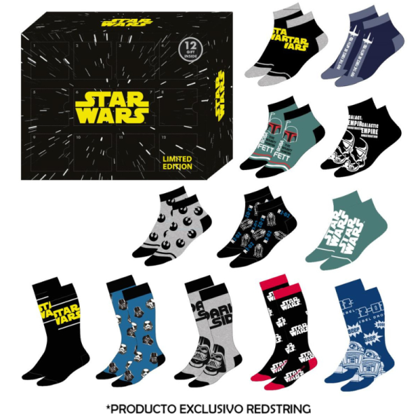 Pack regalo de 12 pares de calcetines de Star Wars en talla 40/46 - Imagen 3
