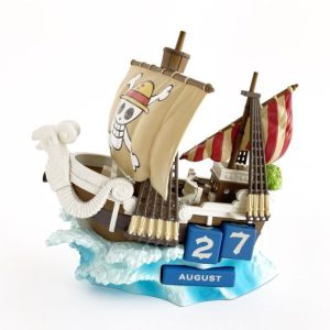 Calendario Perpetuo 3D de One Piece con diseño del Going Merry en Netflix