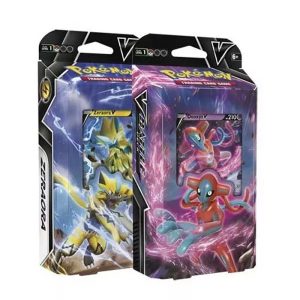 Pack de 8 Barajas de Combate Battle Deck Zeraora V y Dioxys V en Español para Pokemon TCG - Display Exclusivo
