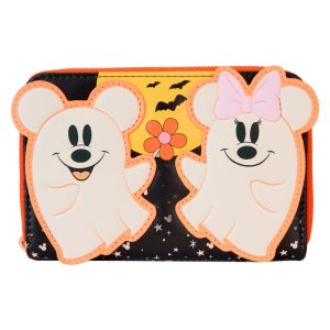 Cartera Loungefly con diseño floral de Mickey & Minnie de Disney: ¡un accesorio encantador para tu estilo!