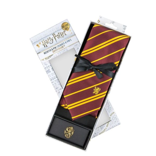 Conjunto exclusivo de corbata y pin de lujo de Hogwarts Gryffindor de Harry Potter - Imagen 2