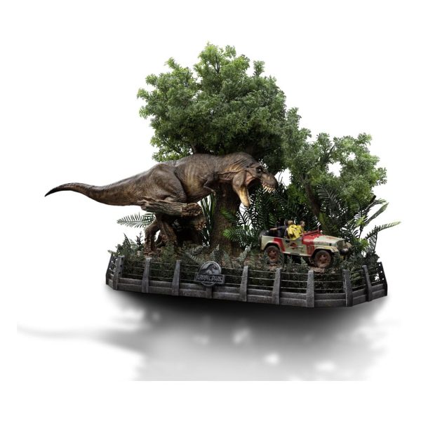 Figura Parque Jurásico Estatua 1/20 Demi Art Scale T-Rex Chase 30 cm - Imagen 2