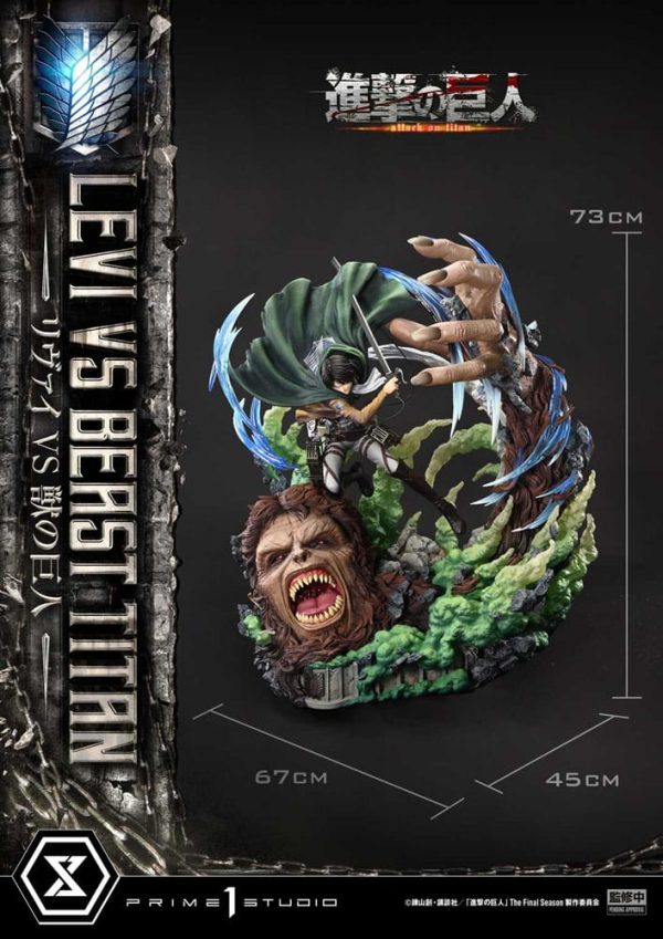 Estátua Levi versus Bestia Titán de Attack on Titan en la serie Ultimate Premium Masterline 1/4 - 73 cm - Imagen 5