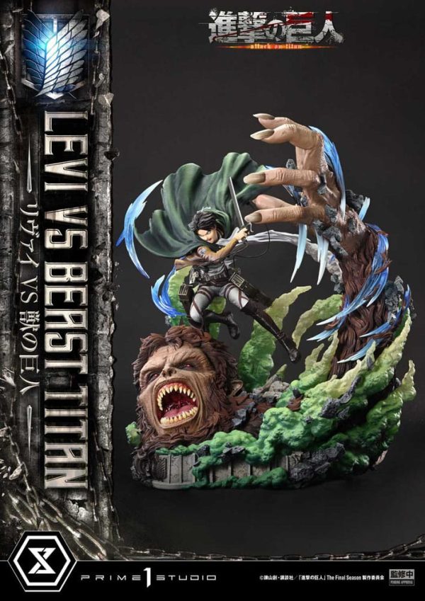 Estátua Levi versus Bestia Titán de Attack on Titan en la serie Ultimate Premium Masterline 1/4 - 73 cm
