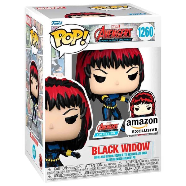 Figura pop Marvel Avengers 60th Anniversary Comic Black Widow With pin Exclusive - Imagen 2