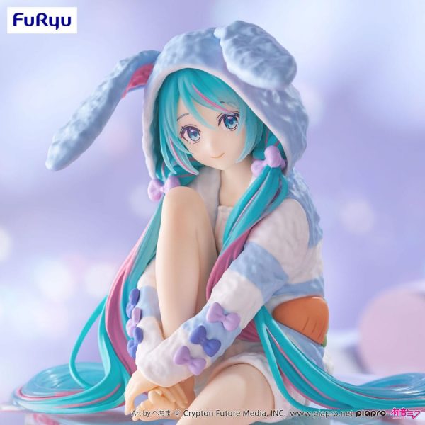 Hatsune Miku Estatua PVC Noodle Stopper Hatsune Miku Rabbit Ear Hood Pajama Blue Color Ver. 14 cm - Imagen 2