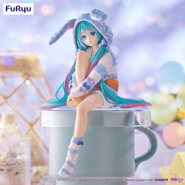 Hatsune Miku Estatua PVC Noodle Stopper Hatsune Miku Rabbit Ear Hood Pajama Blue Color Ver. 14 cm - Imagen 3