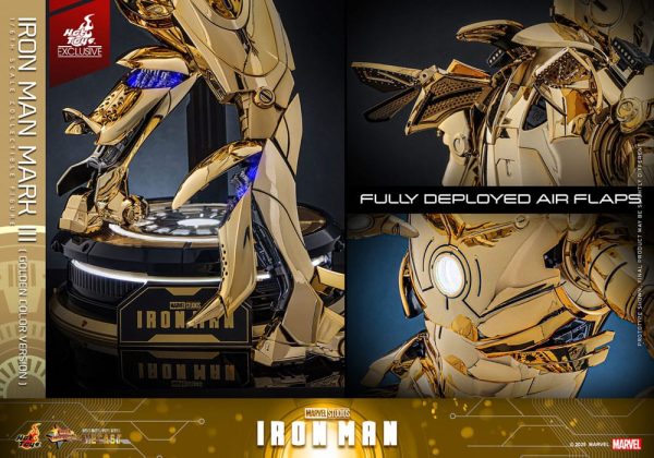 Figura Iron Man Mark III Diecast 1/6 - Edición Exclusiva Hot Toys en Color Dorado - 33 cm - Imagen 12
