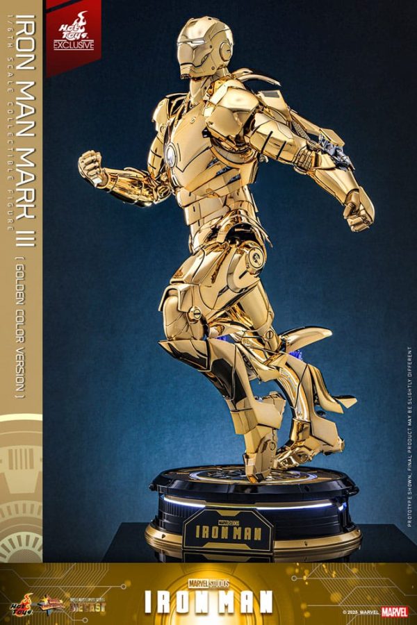 Figura Iron Man Mark III Diecast 1/6 - Edición Exclusiva Hot Toys en Color Dorado - 33 cm - Imagen 4
