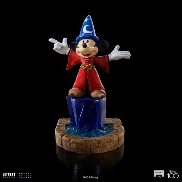 Figura de Mickey Mouse en escala 1/10 de Disney, inspirada en Fantasía, tamaño regular de 25 cm