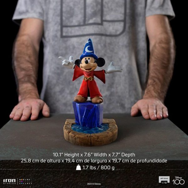 Figura de Mickey Mouse en escala 1/10 de Disney, inspirada en Fantasía, tamaño regular de 25 cm - Imagen 3