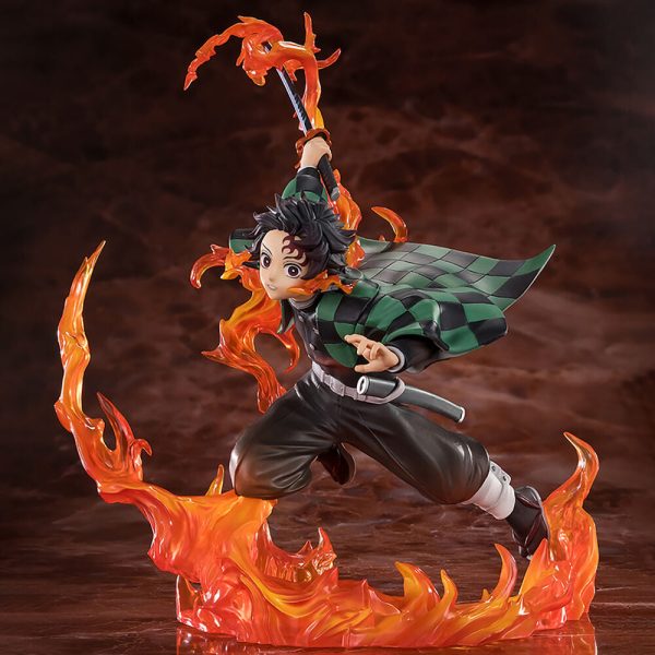 Figura de Tanjiro Kamado y Kyojuro Rengoku con Guardia de Espada - Demon Slayer Kimetsu no Yaiba 19,5cm - ¡Colección de calidad!