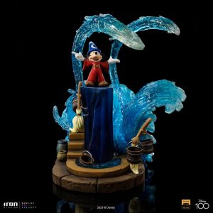 Estatua de Mickey Mouse de Fantasía de Disney en escala deluxe 1/10, altura de 51 cm.
