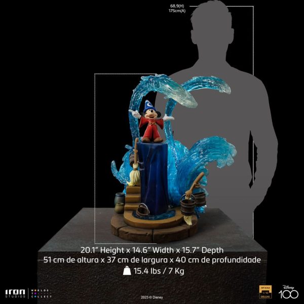 Estatua de Mickey Mouse de Fantasía de Disney en escala deluxe 1/10, altura de 51 cm. - Imagen 5