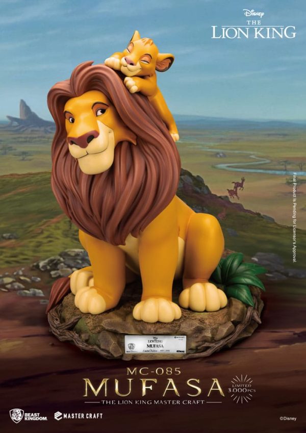 Estatua de Mufasa de El Rey León de Disney - Master Craft de 36 cm, ¡ideal para fans de la película!