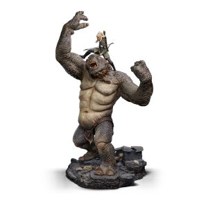 Estatua Deluxe 1/10 de Cave Troll y Legolas de El Señor de los Anillos: Escala de Arte