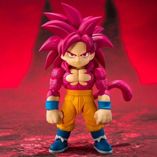 Figura de Son Goku Super Saiyan 4 en tamaño mini de la colección SH Figuarts de Dragon Ball Daima - Imagen 2