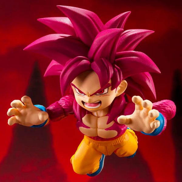 Figura de Son Goku Super Saiyan 4 en tamaño mini de la colección SH Figuarts de Dragon Ball Daima - Imagen 6