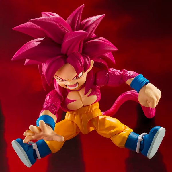 Figura de Son Goku Super Saiyan 4 en tamaño mini de la colección SH Figuarts de Dragon Ball Daima - Imagen 7
