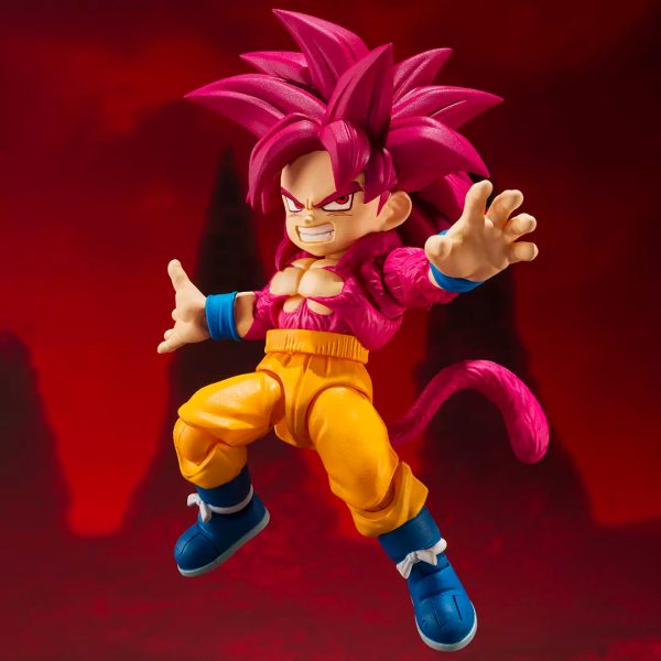 Figura de Son Goku Super Saiyan 4 en tamaño mini de la colección SH Figuarts de Dragon Ball Daima - Imagen 8