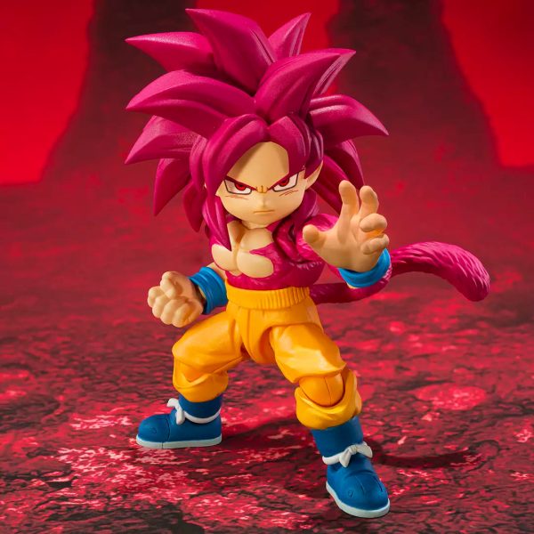 Figura de Son Goku Super Saiyan 4 en tamaño mini de la colección SH Figuarts de Dragon Ball Daima - Imagen 9