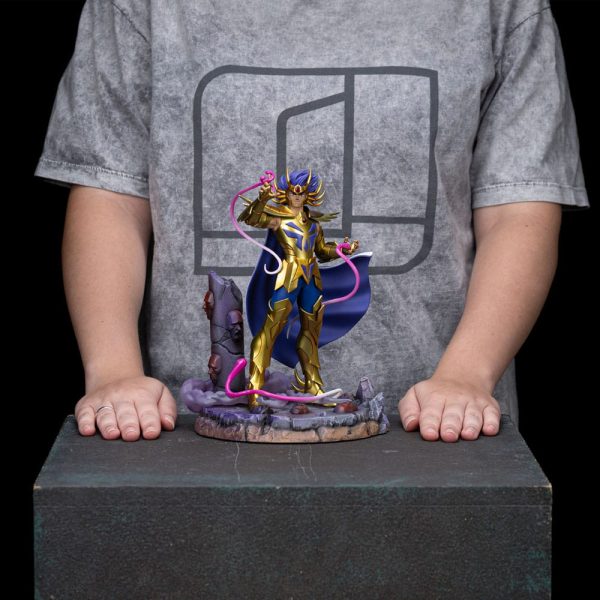 Figura de Saint Seiya Cancer Deathmask en escala 1/10 con una altura de 23 cm, ideal para coleccionistas. - Imagen 9