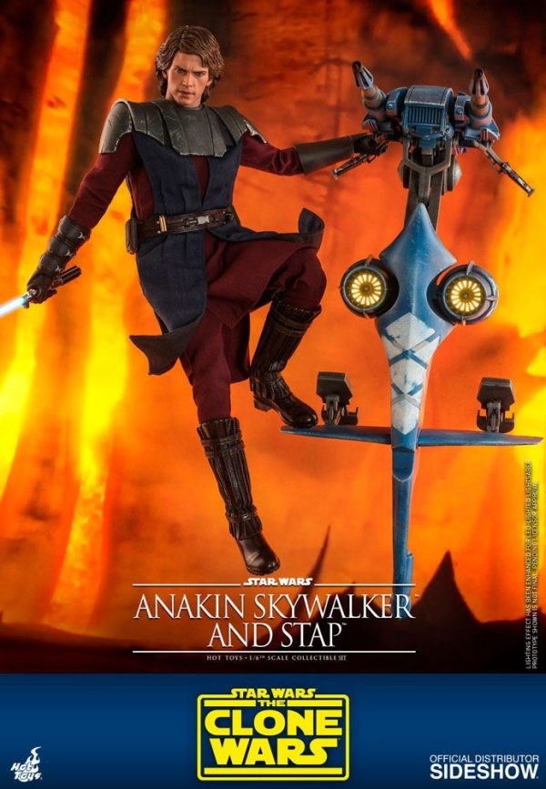 Figura Star Wars The Clone Wars 1/6 Anakin Skywalker & STAP 31 cm - Imagen 3