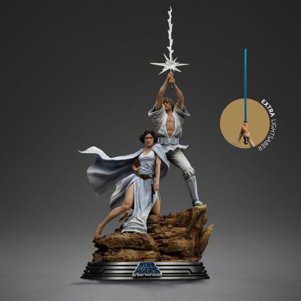 Star Wars Estatua 1/10 Deluxe Art Scale Luke and Leia 41 cm