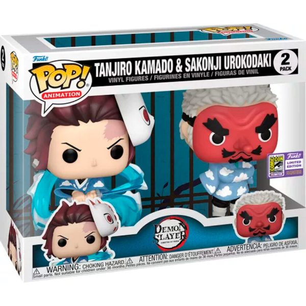 Funko POP Kimetsu no Yaiba Tanjiro Kamado & Sakonji Urokodaki - Pack de 2 figuras en blister - Imagen 2