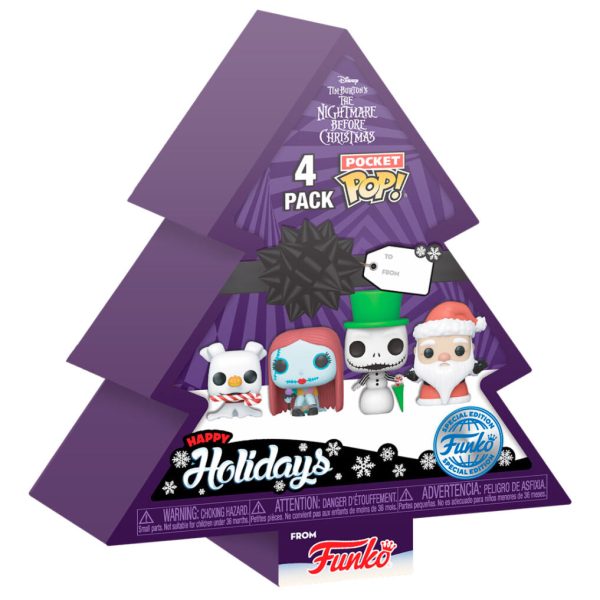 Figuras Pocket POP Disney Pesadilla Antes de Navidad Holiday Exclusive: Arbol con 4 personajes