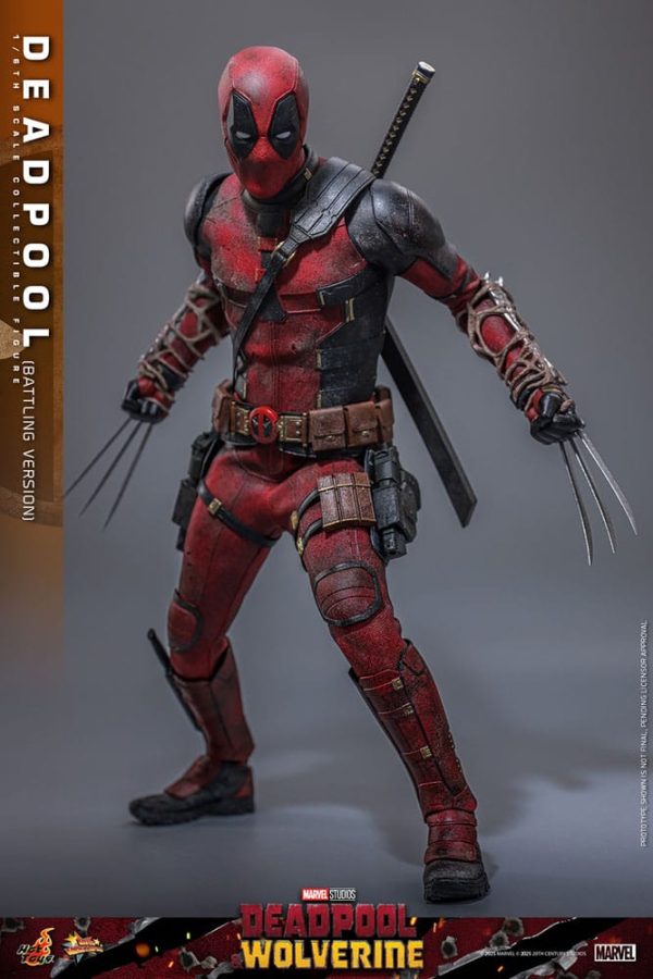 Figura Deadpool y Wolverine Movie Masterpiece 1/6 Deadpool (Versión de Batalla) de 31 cm - ¡Colección de lujo!