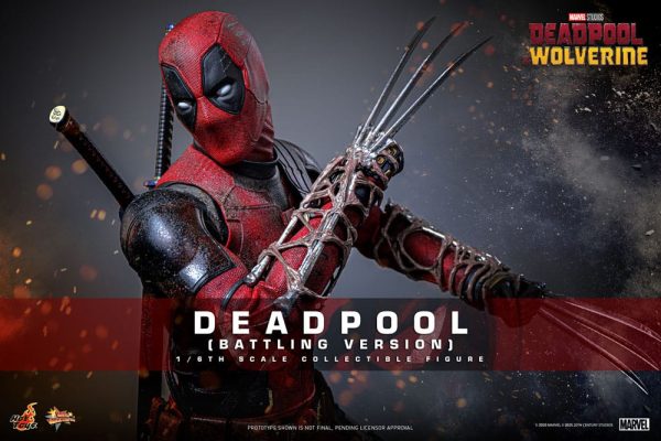 Figura Deadpool y Wolverine Movie Masterpiece 1/6 Deadpool (Versión de Batalla) de 31 cm - ¡Colección de lujo! - Imagen 3