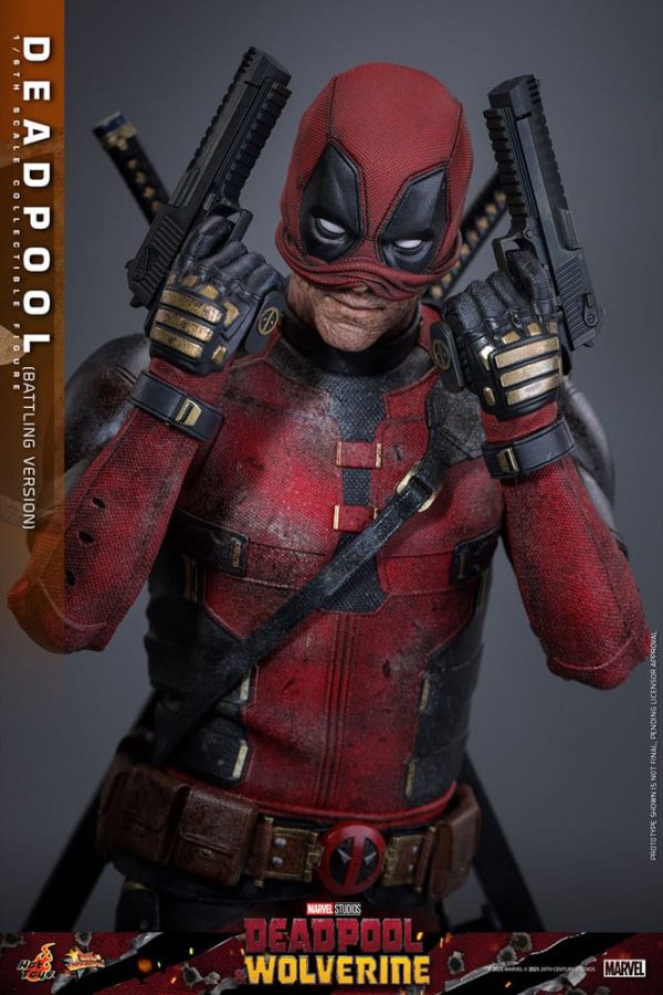 Figura Deadpool y Wolverine Movie Masterpiece 1/6 Deadpool (Versión de Batalla) de 31 cm - ¡Colección de lujo! - Imagen 5