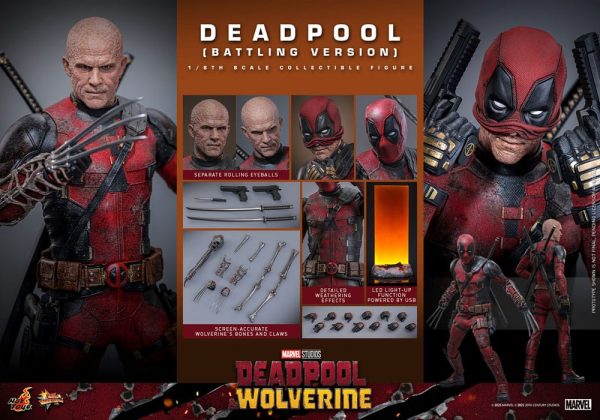 Figura Deadpool y Wolverine Movie Masterpiece 1/6 Deadpool (Versión de Batalla) de 31 cm - ¡Colección de lujo! - Imagen 10