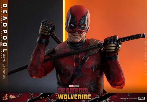 Figura Deadpool y Wolverine Movie Masterpiece 1/6 Deadpool (Versión de Batalla) de 31 cm - ¡Colección de lujo! - Imagen 9