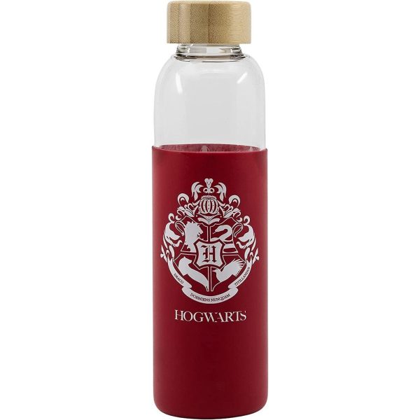 Botella de cristal de 585ml con diseño de Harry Potter y funda de silicona