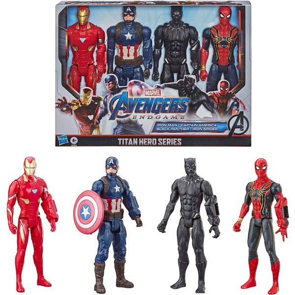 Pack de 4 figuras de la serie Titan Hero de Marvel de 30cm en blister