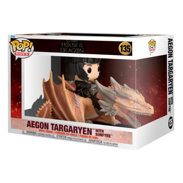 Figura coleccionable POP Rides de Aegon Targaryen con Sunfyre de La Casa del Dragón