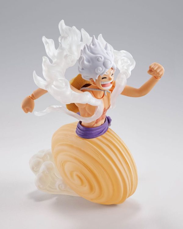 Figura de Monkey D. Luffy Gear 5 de One Piece, modelo S.H.Figuarts con diseño de Future Island Egghead, de 15 cm de altura. - Imagen 3