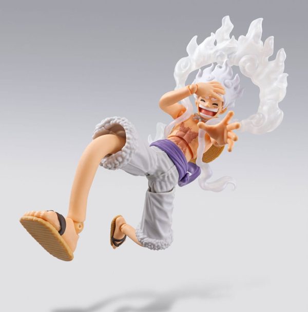 Figura de Monkey D. Luffy Gear 5 de One Piece, modelo S.H.Figuarts con diseño de Future Island Egghead, de 15 cm de altura. - Imagen 2
