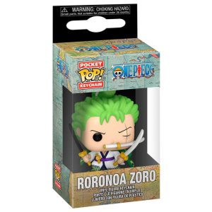 Llavero de colección de tamaño reducido de One Piece que representa al personaje Roronoa Zoro.