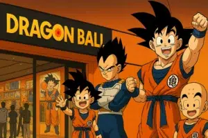 Primera tienda oficial de Dragon Ball en Japón con merchandising y decoración por el 40 aniversario.